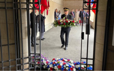 Le sous-préfet Thomas Montbabut a déposé une gerbe au nom de l'Etat lors de la traditionnelle cérémonie en hommage aux combattants de la Grande Guerre le dimanche le 6 juillet au Mémorial des Batailles de la Marne 1914-1918 de Dormans